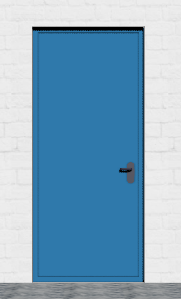 Дверь противопожарная голубая